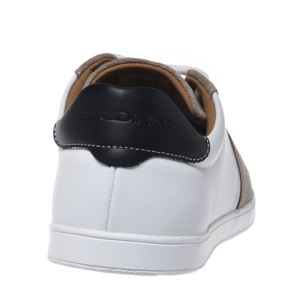 White leather and suede sneaker