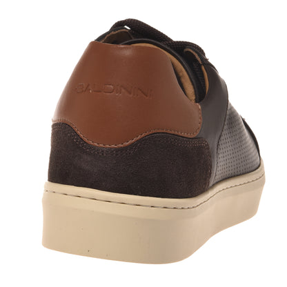 Dark brown perforated leather sneakers