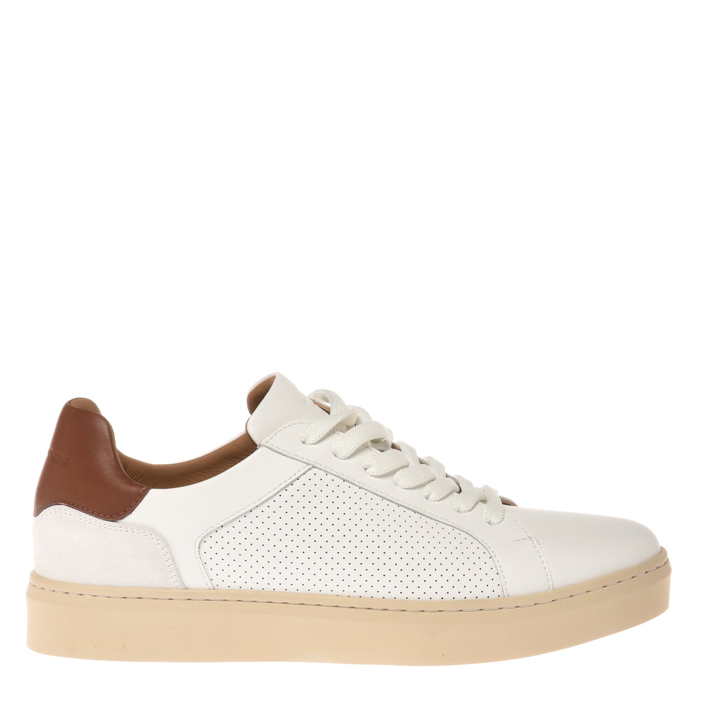 White perforated leather sneaker