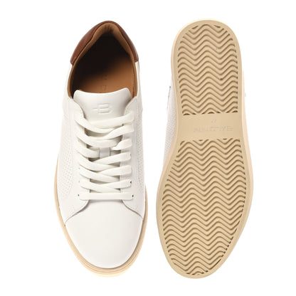White perforated leather sneaker