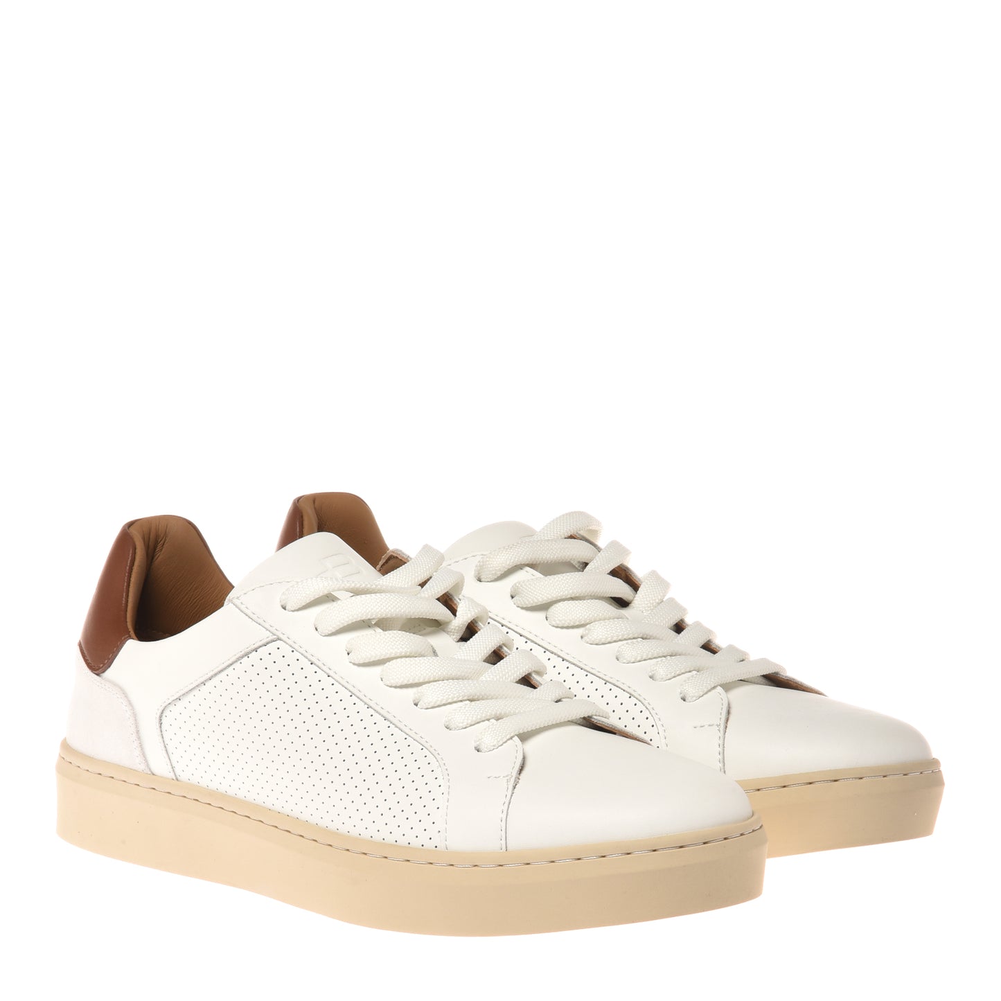 White perforated leather sneaker