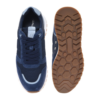 Blue suede and fabric sneaker