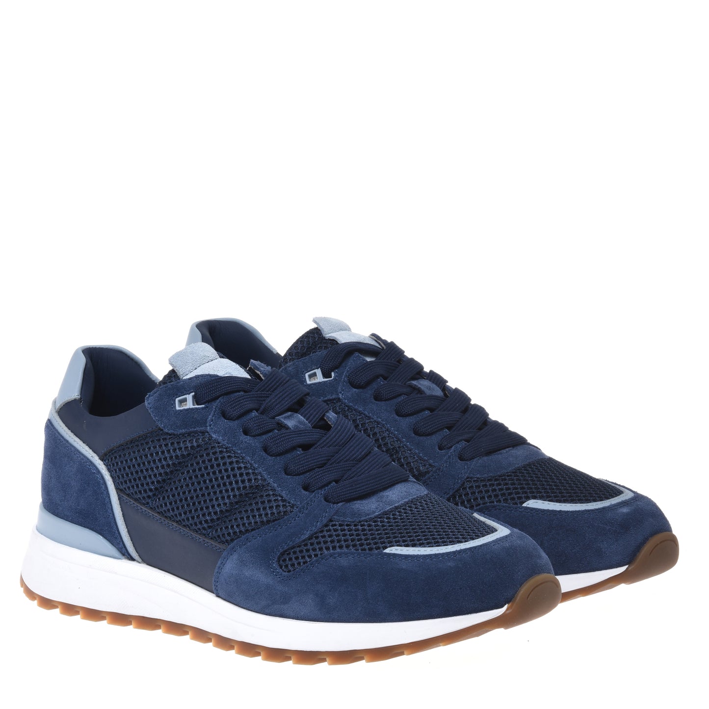Blue suede and fabric sneaker