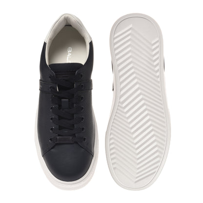 Blue perforated leather sneaker