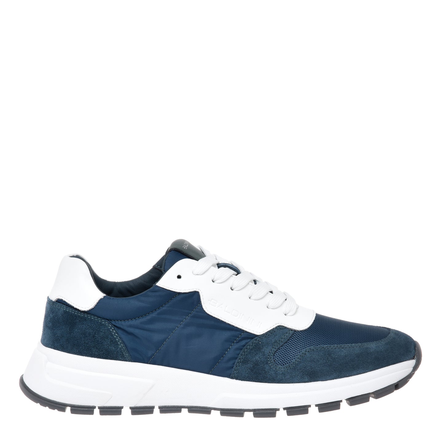 Petrol green suede and fabric sneaker