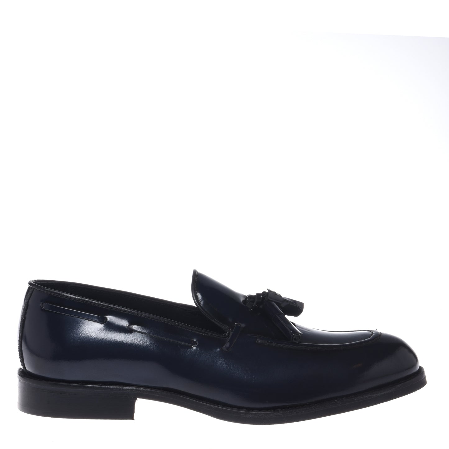 Blue abrasivato leather slip-ons