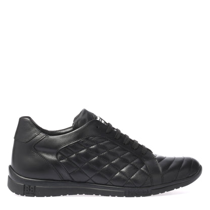Sneakers en nappa matelassé noir