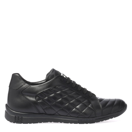 Sneakers en nappa matelassé noir