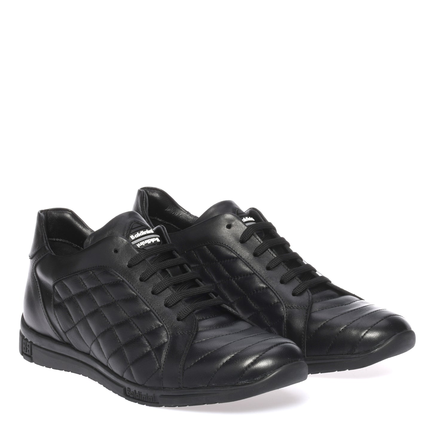 Sneakers en nappa matelassé noir