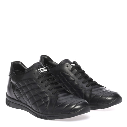 Sneakers en nappa matelassé noir