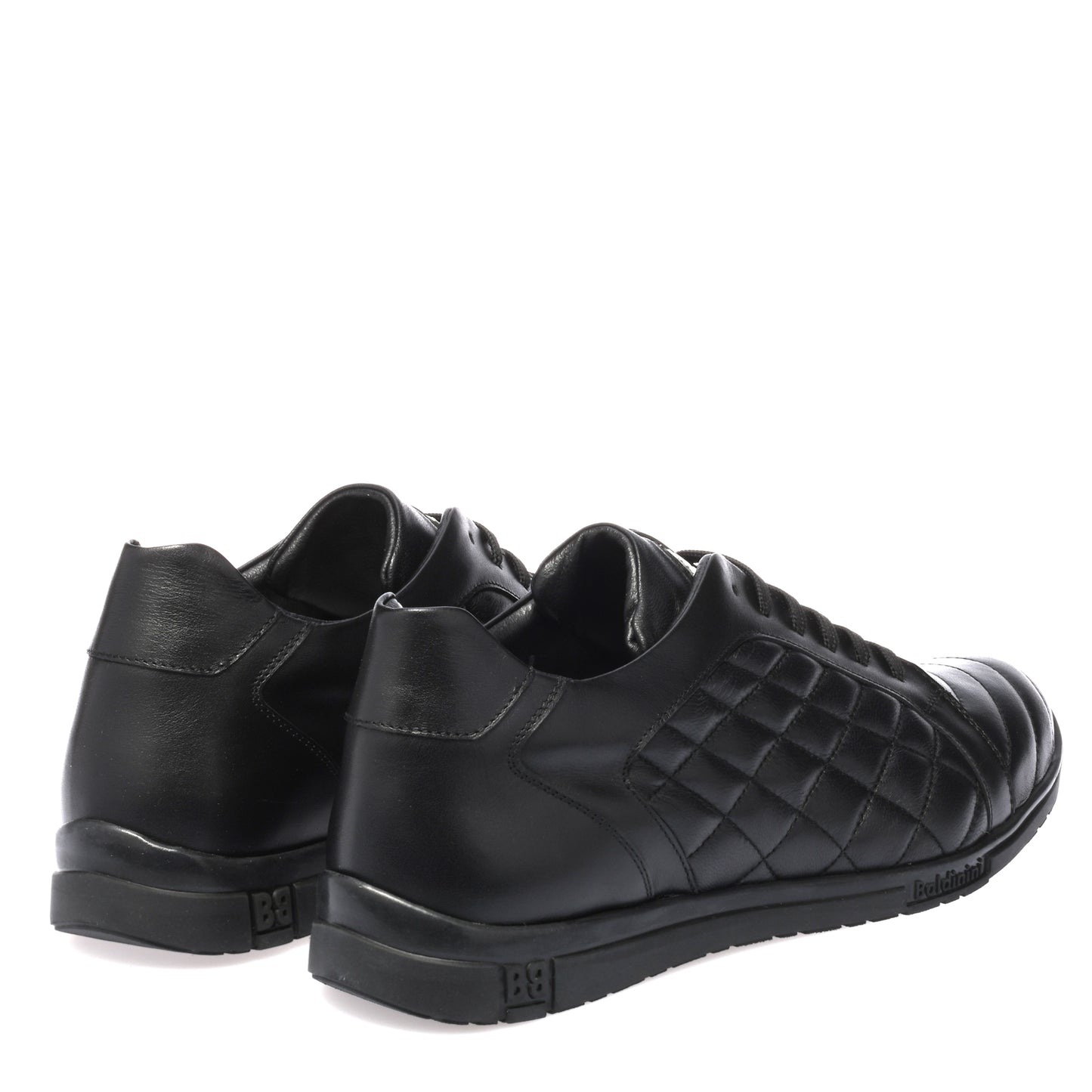 Sneakers en nappa matelassé noir