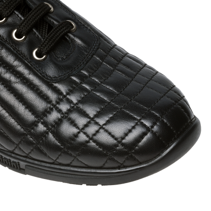 Sneakers montantes en nappa matelassé noir