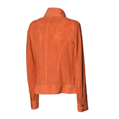 Veste orange en daim