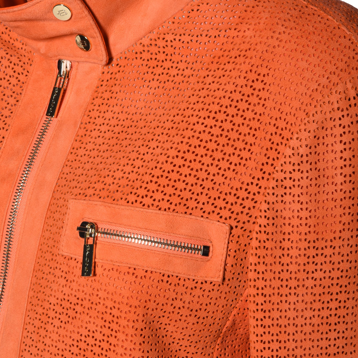 Veste orange en daim