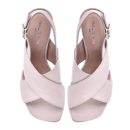 Cream nappa sandals