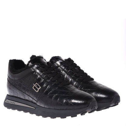 Baskets noires imprimé croco