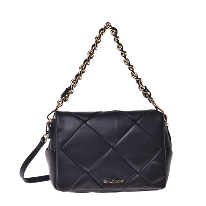 Black nappa shoulder bag