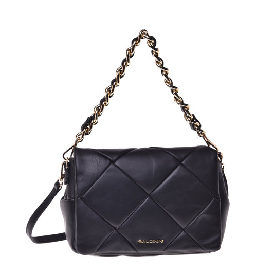 Black nappa shoulder bag