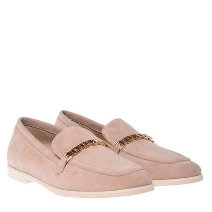 Mocassino in camoscio nude