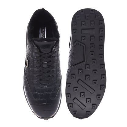 Baskets noires imprimé croco