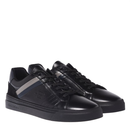 Baskets en cuir noir