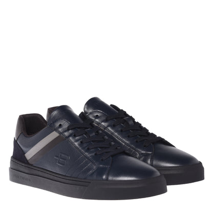 Baskets en cuir bleu foncé