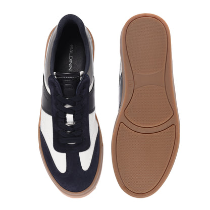 Baskets en daim et cuir bleu et blanc