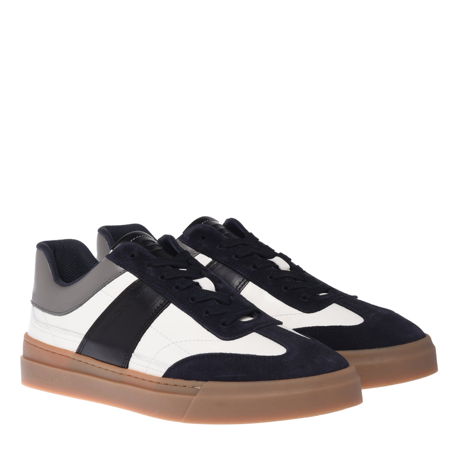 Baskets en daim et cuir bleu et blanc