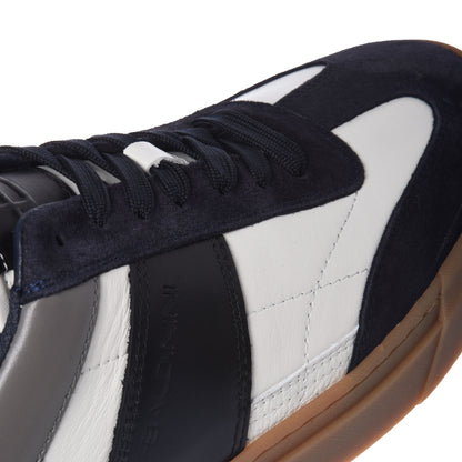 Baskets en daim et cuir bleu et blanc