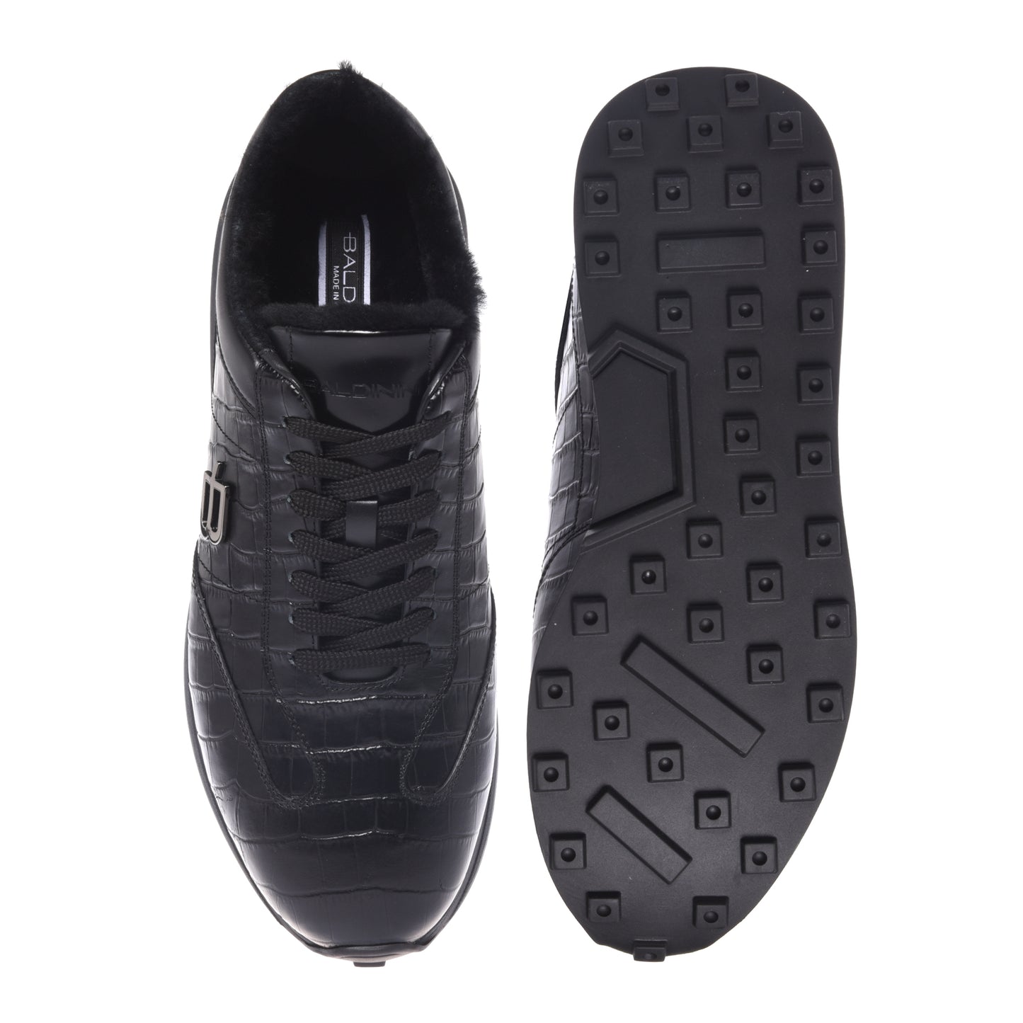 Baskets noires imprimé croco