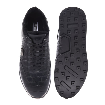 Baskets noires imprimé croco
