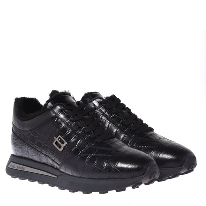 Baskets noires imprimé croco