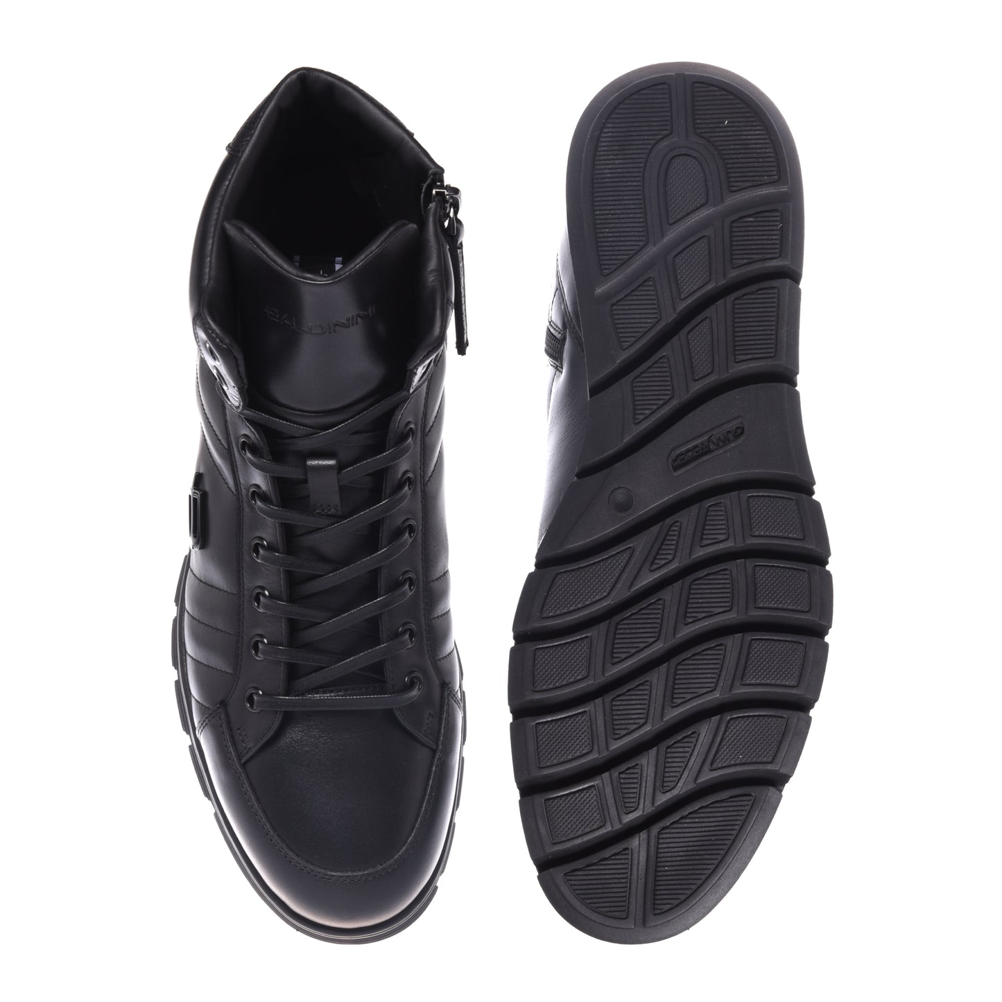 Baskets en cuir noir
