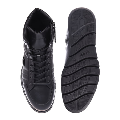 Baskets en cuir noir