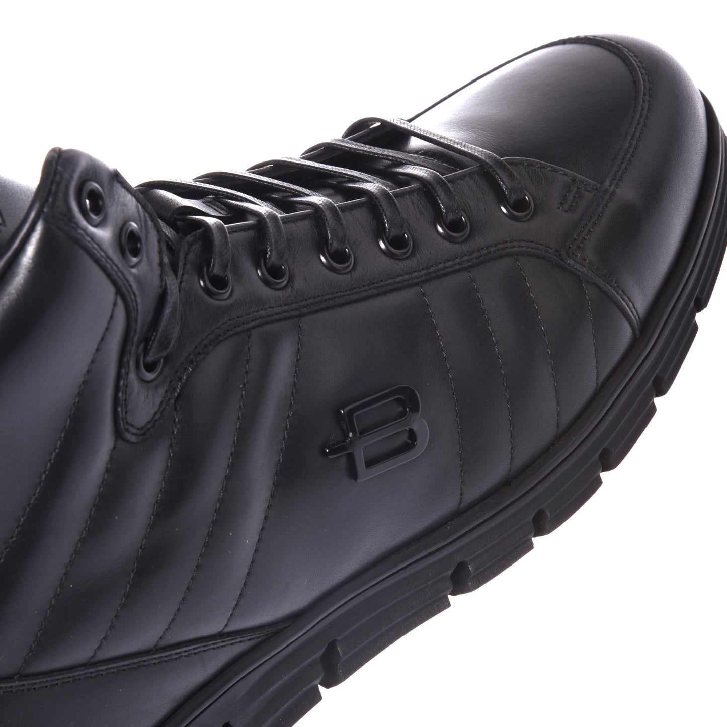 Baskets en cuir noir